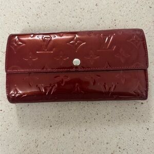 Louis Vuitton Red Patent Vernis Monogram Long Wallet